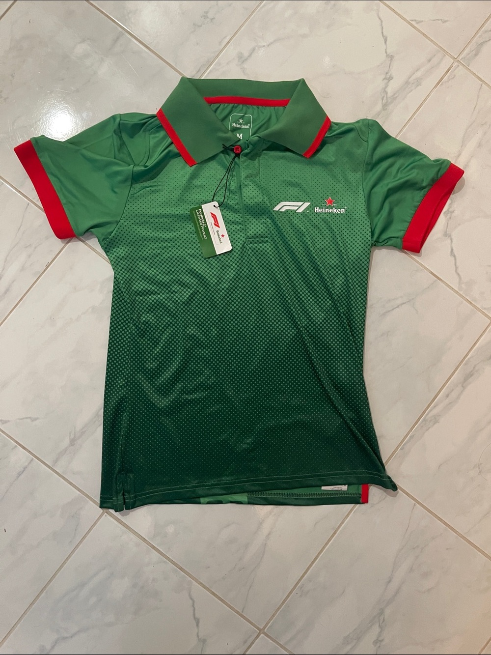 Ladies F1 Heineken Green Polo / golf shirt , brand new